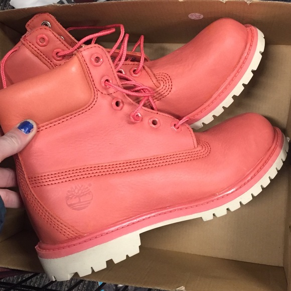 coral timberland boots